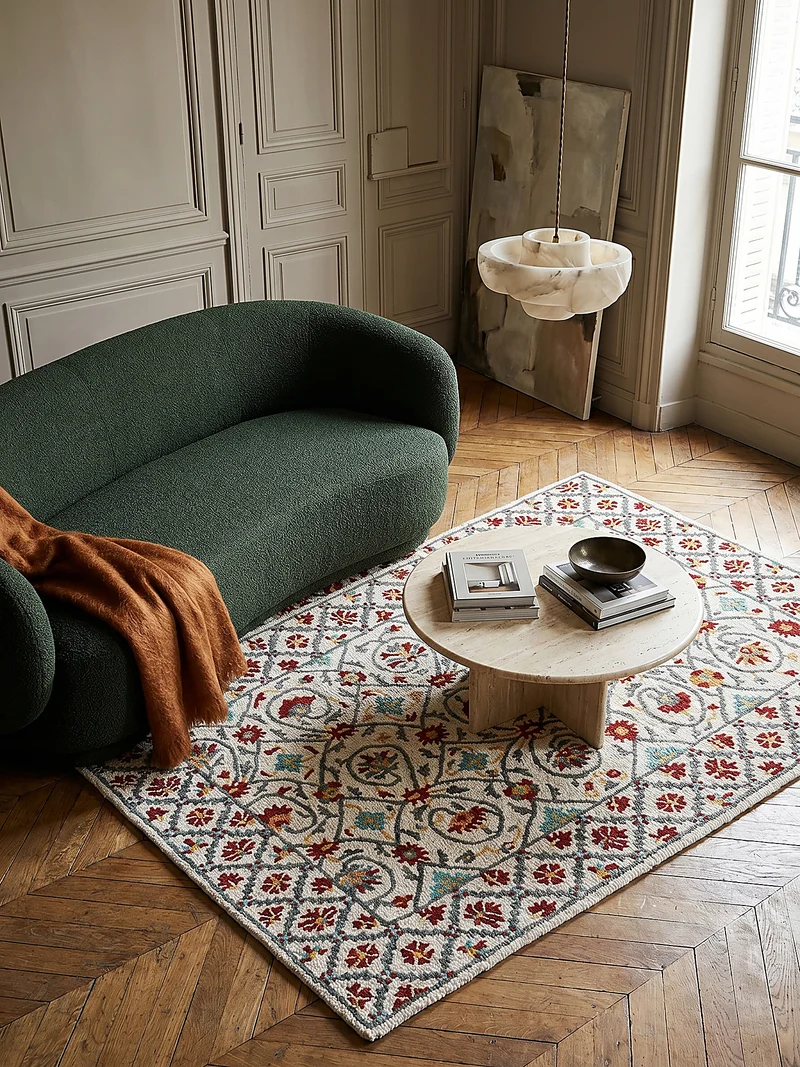 Wollteppich Orientmuster Floral Suzani, Wohnzimmer