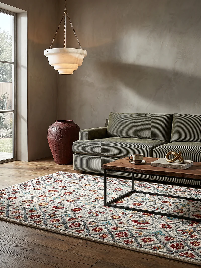 Wollteppich Orientmuster Floral Suzani, Wohnzimmer