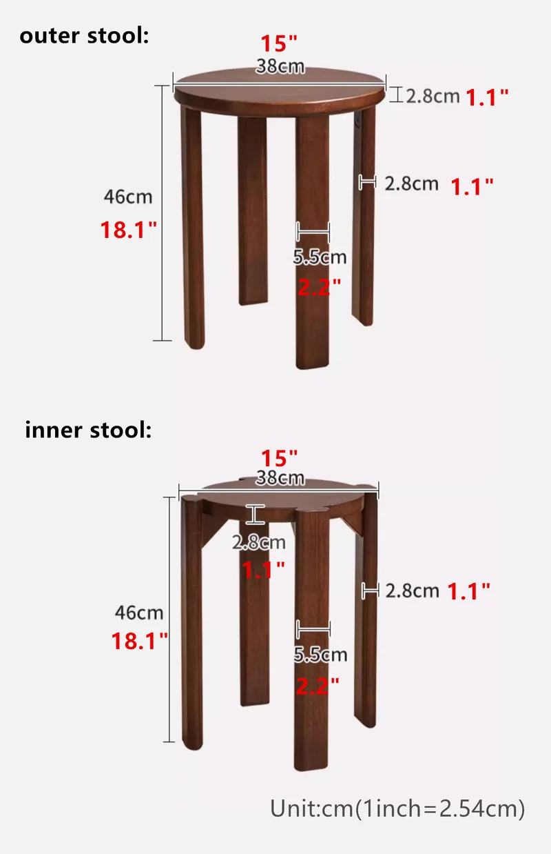 4-in-1-Hocker aus Massivholz