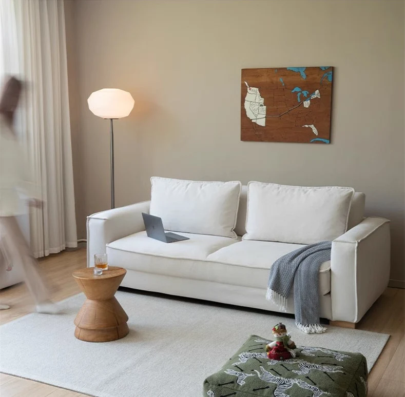 Nordisches Minimalismus-Schlafsofa aus Chenille-Stoff