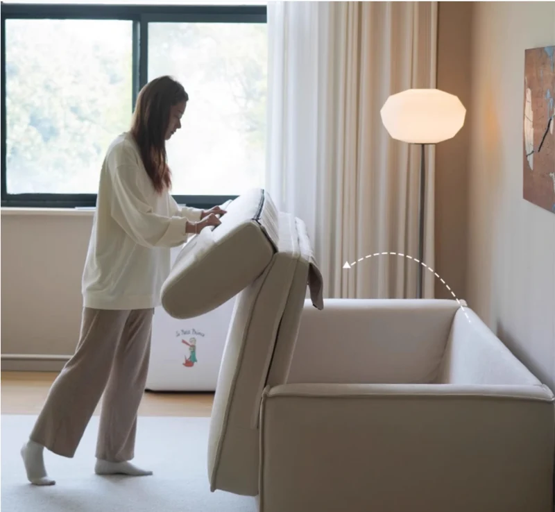 Nordisches Minimalismus-Schlafsofa aus Chenille-Stoff