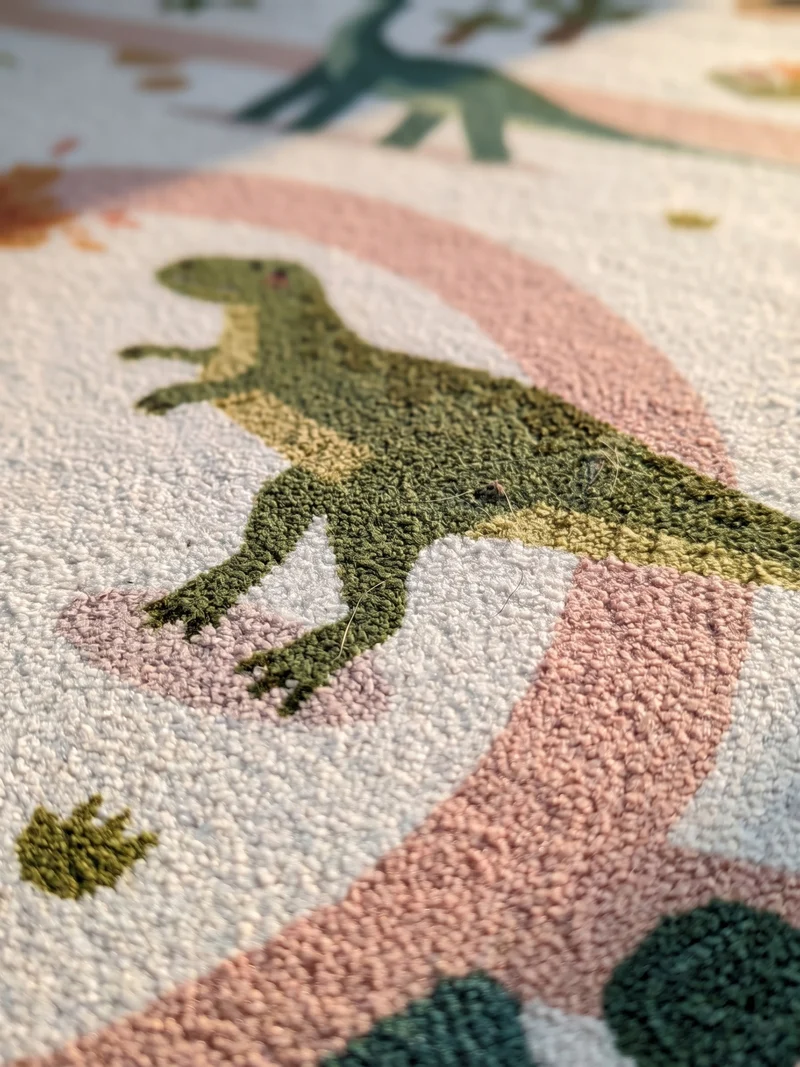 Kinderteppich Dinosaurier Waschbar mit Rutschstopp