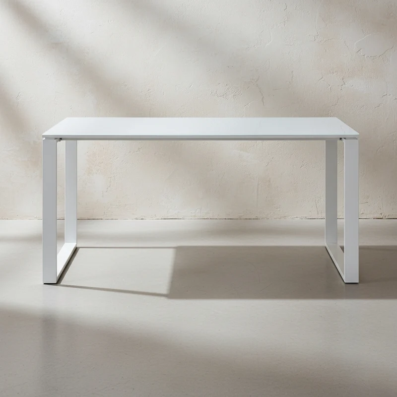 Schreibtisch-Set 160x80 cm | Glasplatte & Container