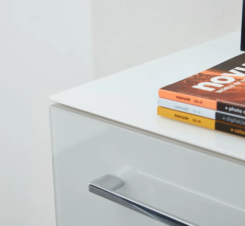 Schreibtisch-Set 160x80 cm | Glasplatte & Container