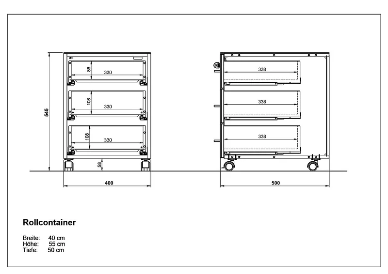 Schreibtisch-Set 160x80 cm | Glasplatte & Container