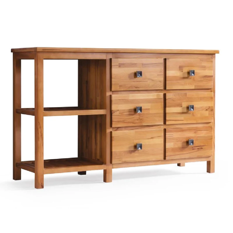 Servant-3 Wooden Storage Cabinet with Six Drawers – Natural Finish