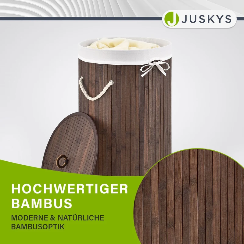 Bambus Wäschekorb Curly-Round