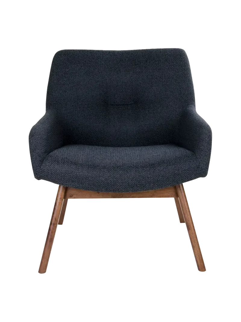 London Loungesessel Stoff/Nussbaum