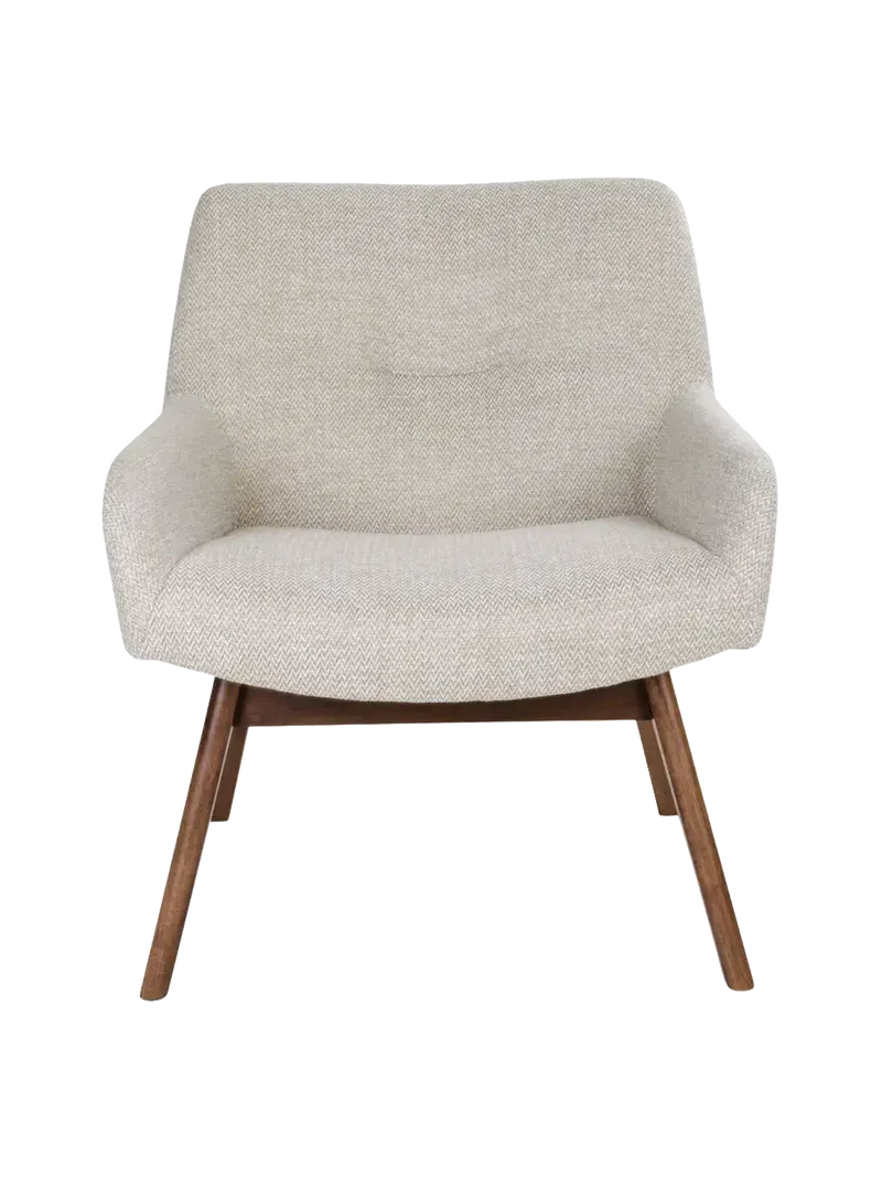 London Loungesessel Stoff/Nussbaum