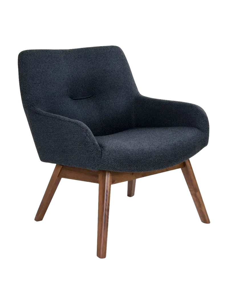 London Loungesessel Stoff/Nussbaum