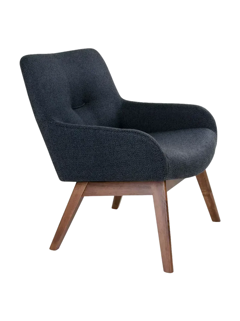 London Loungesessel Stoff/Nussbaum