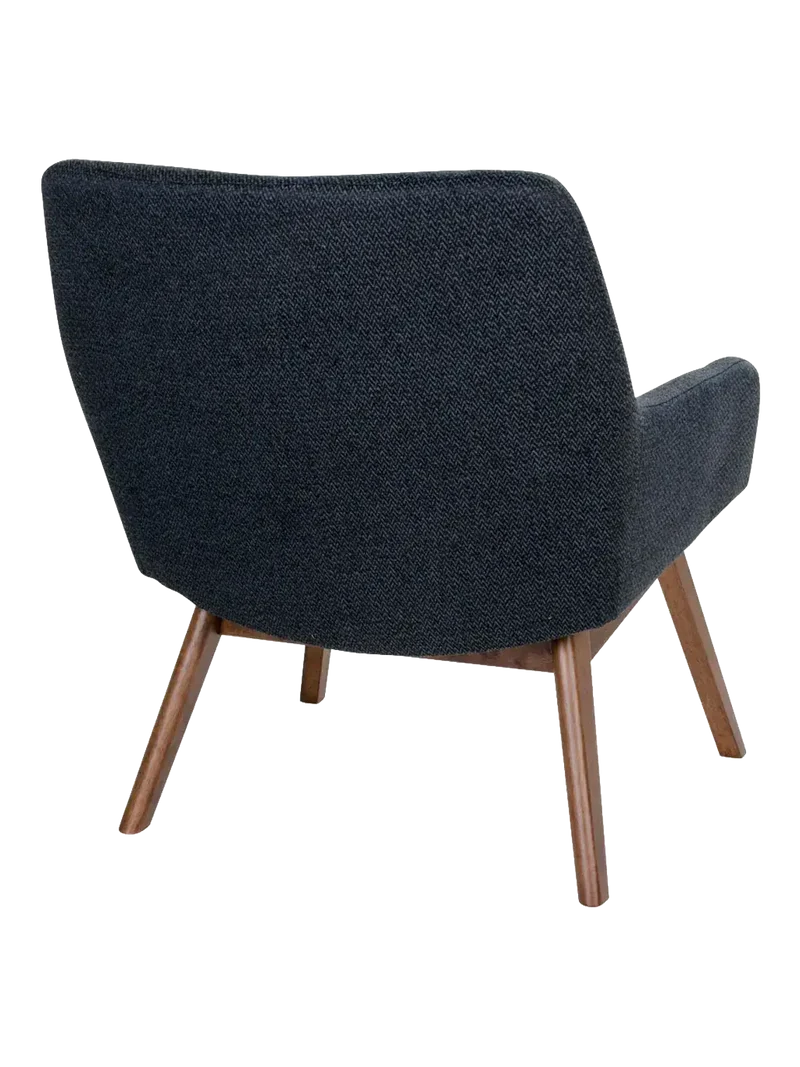 London Loungesessel Stoff/Nussbaum