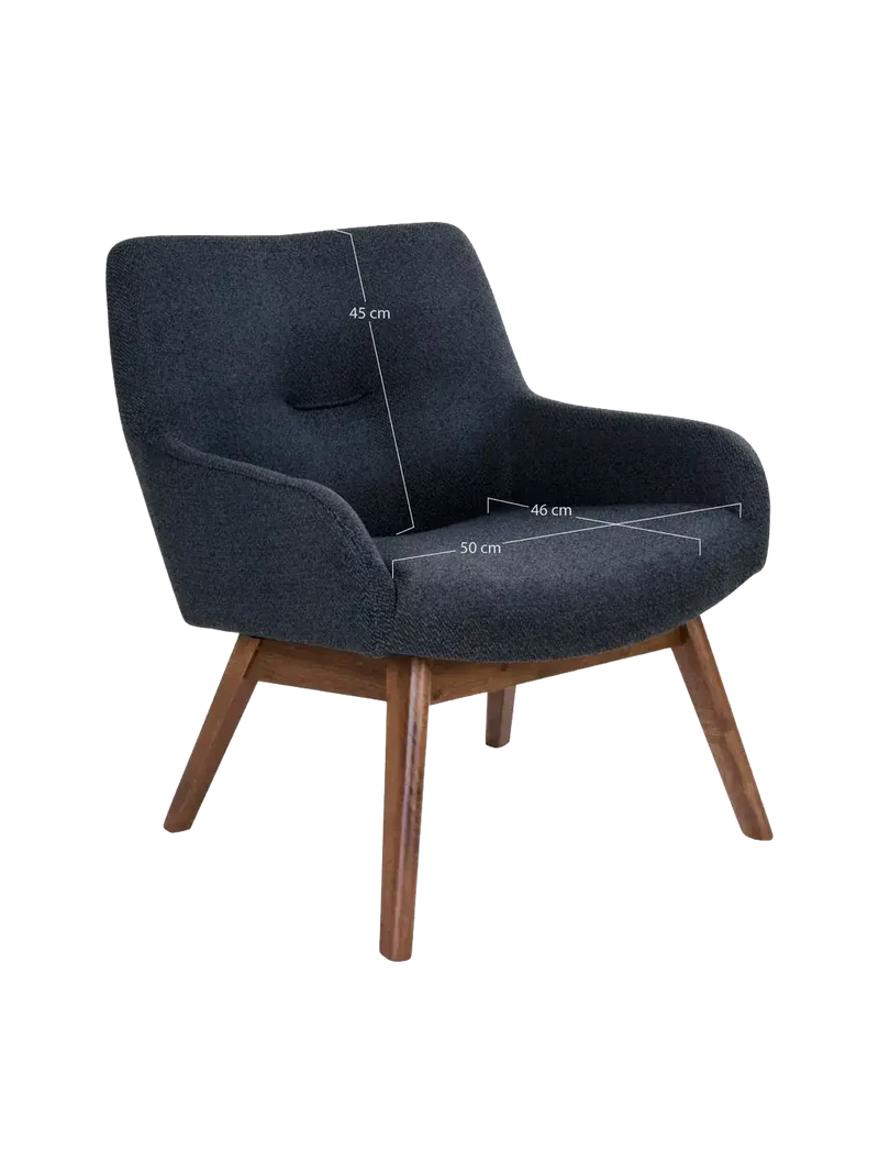 London Loungesessel Stoff/Nussbaum