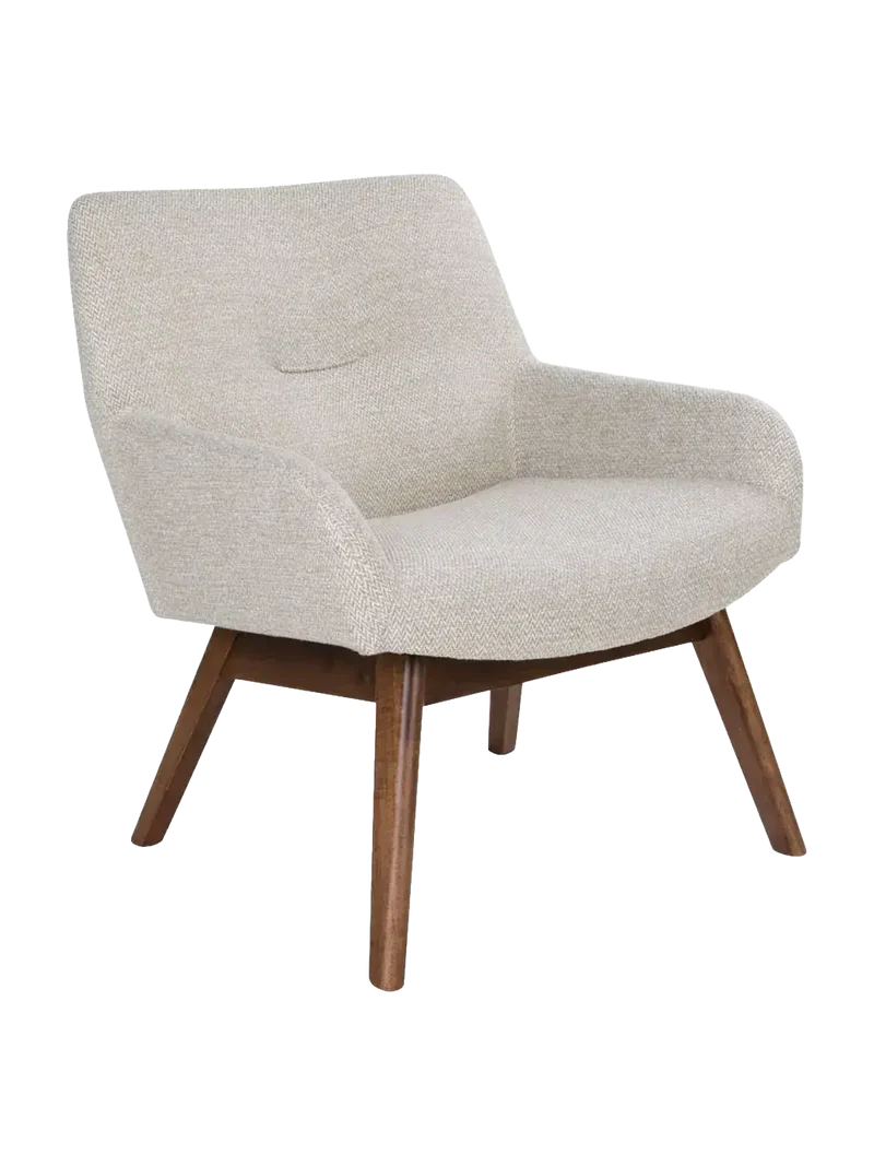 London Loungesessel Stoff/Nussbaum