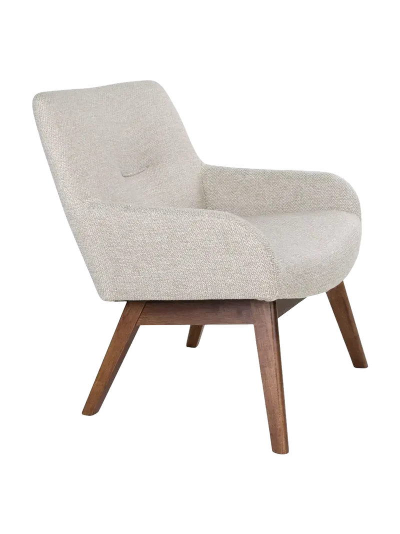 London Loungesessel Stoff/Nussbaum