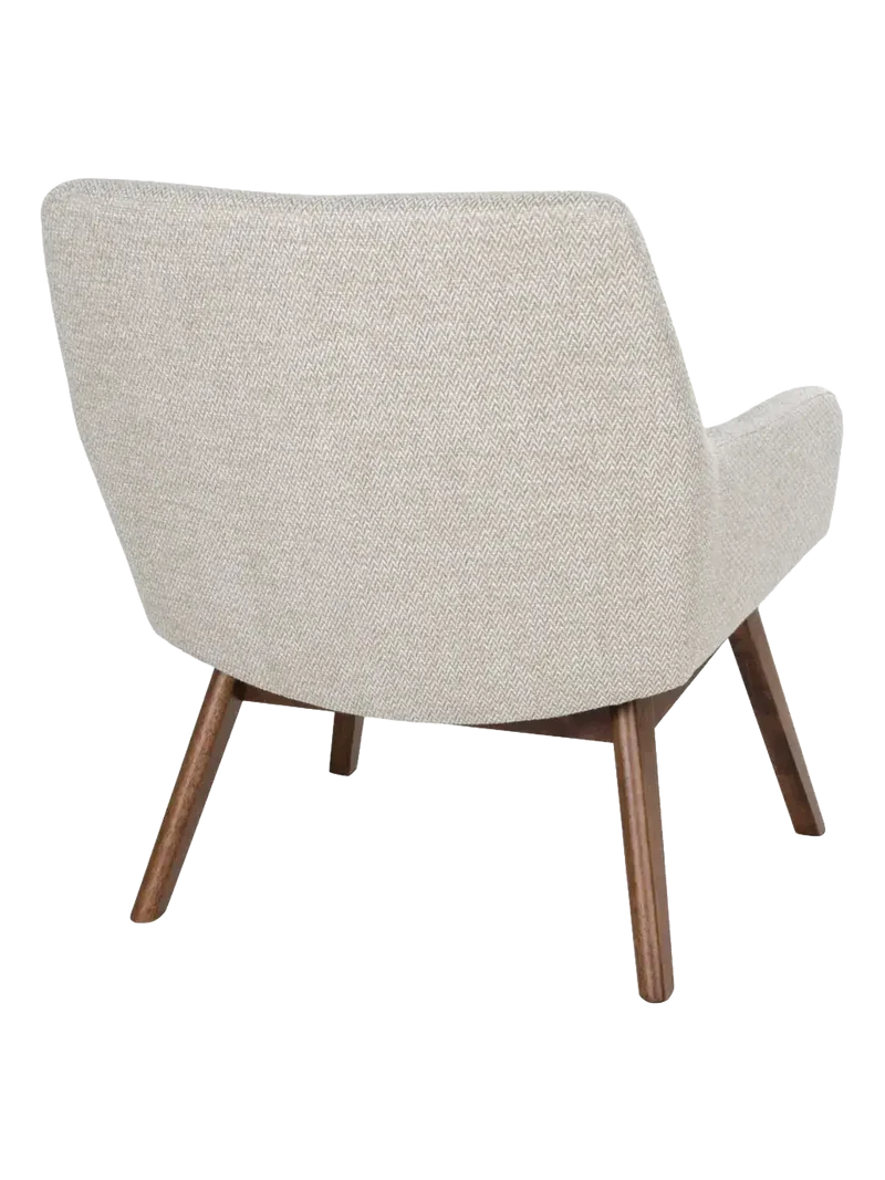 London Loungesessel Stoff/Nussbaum