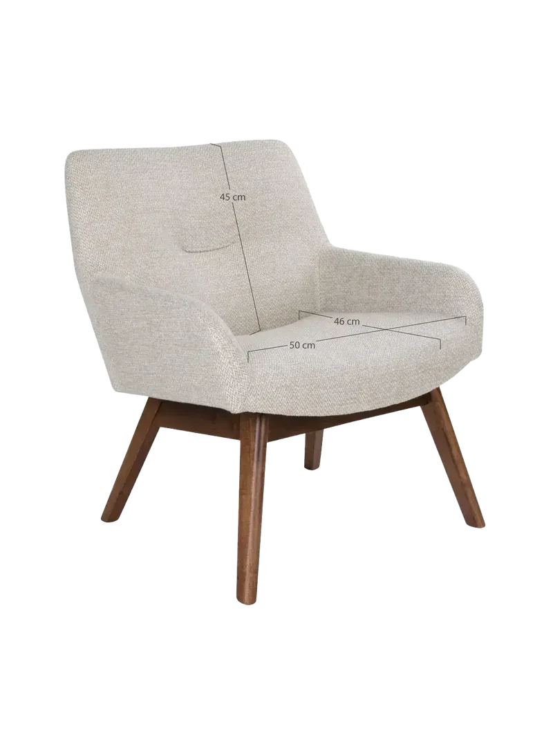 London Loungesessel Stoff/Nussbaum