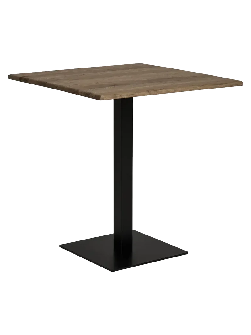 Lignano Café-Tisch Räuchereiche, schwarzes Metallgestell