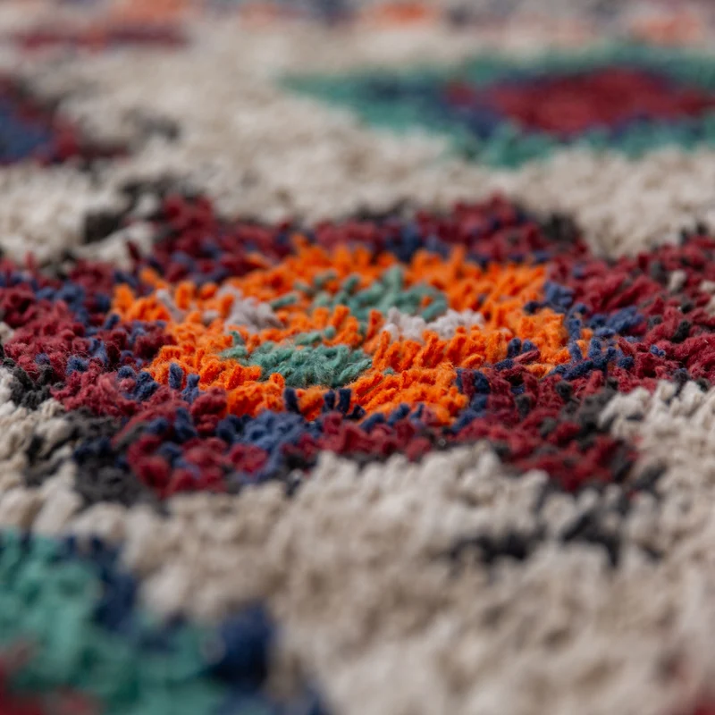 Shaggy-Teppich Berber-Medaillons · 30 mm Hochflor · recycelter Polyesterflor