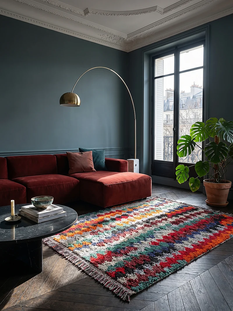 Shaggy-Teppich Berber-Diagonale · 30 mm Hochflor · recycelter Polyesterflor
