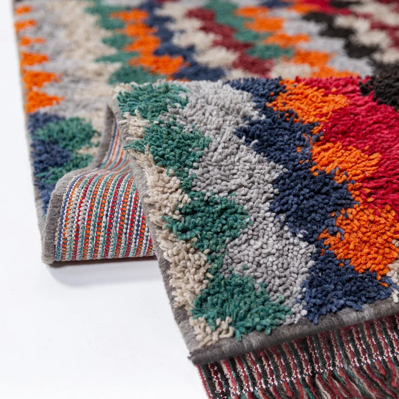 Shaggy-Teppich Berber-Diagonale · 30 mm Hochflor · recycelter Polyesterflor