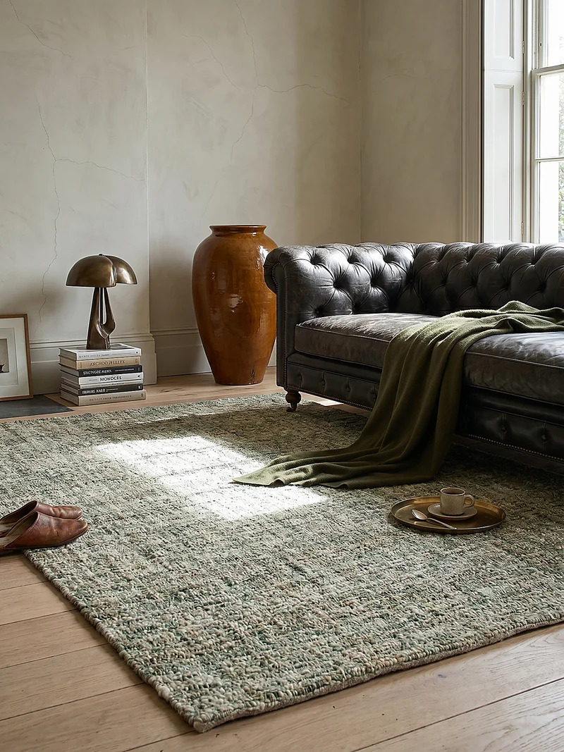 Wollteppich Tweed-Heather Bouclé · 100 % Schurwolle · Handgewebt · Multi-Tonal