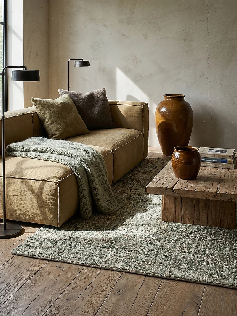 Wollteppich Tweed-Heather Bouclé · 100 % Schurwolle · Handgewebt · Multi-Tonal