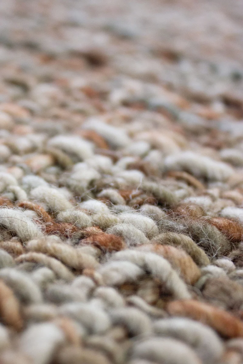 Wollteppich Tweed-Heather Bouclé · 100 % Schurwolle · Handgewebt · Multi-Tonal