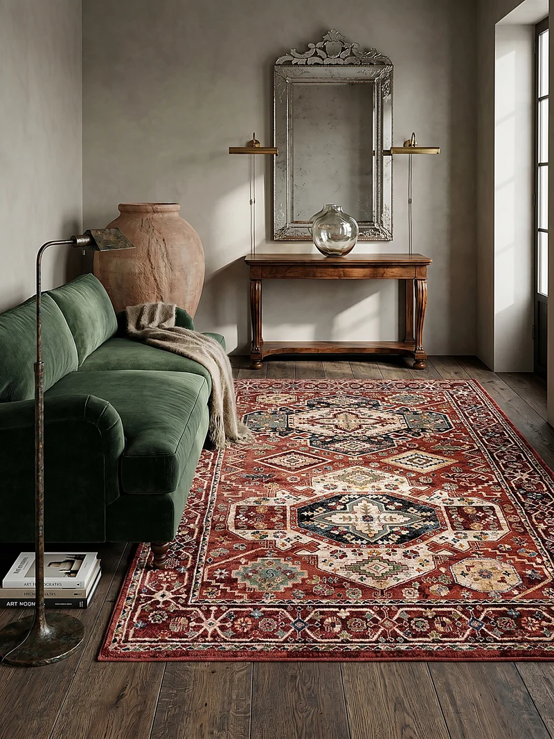 Vintage-Teppich geometrisch · Polypropylen · 12 mm Flor
