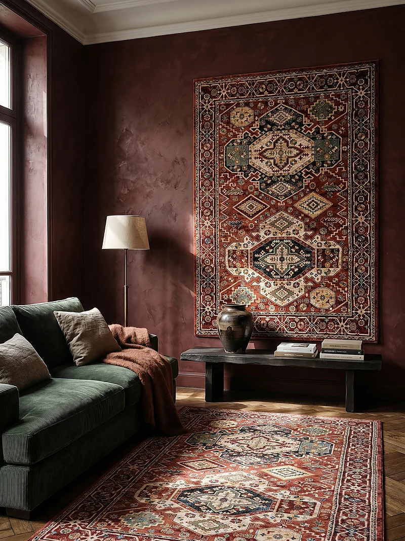 Vintage-Teppich geometrisch · Polypropylen · 12 mm Flor