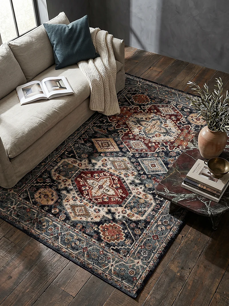 Vintage-Teppich geometrisch · Polypropylen · 12 mm Flor