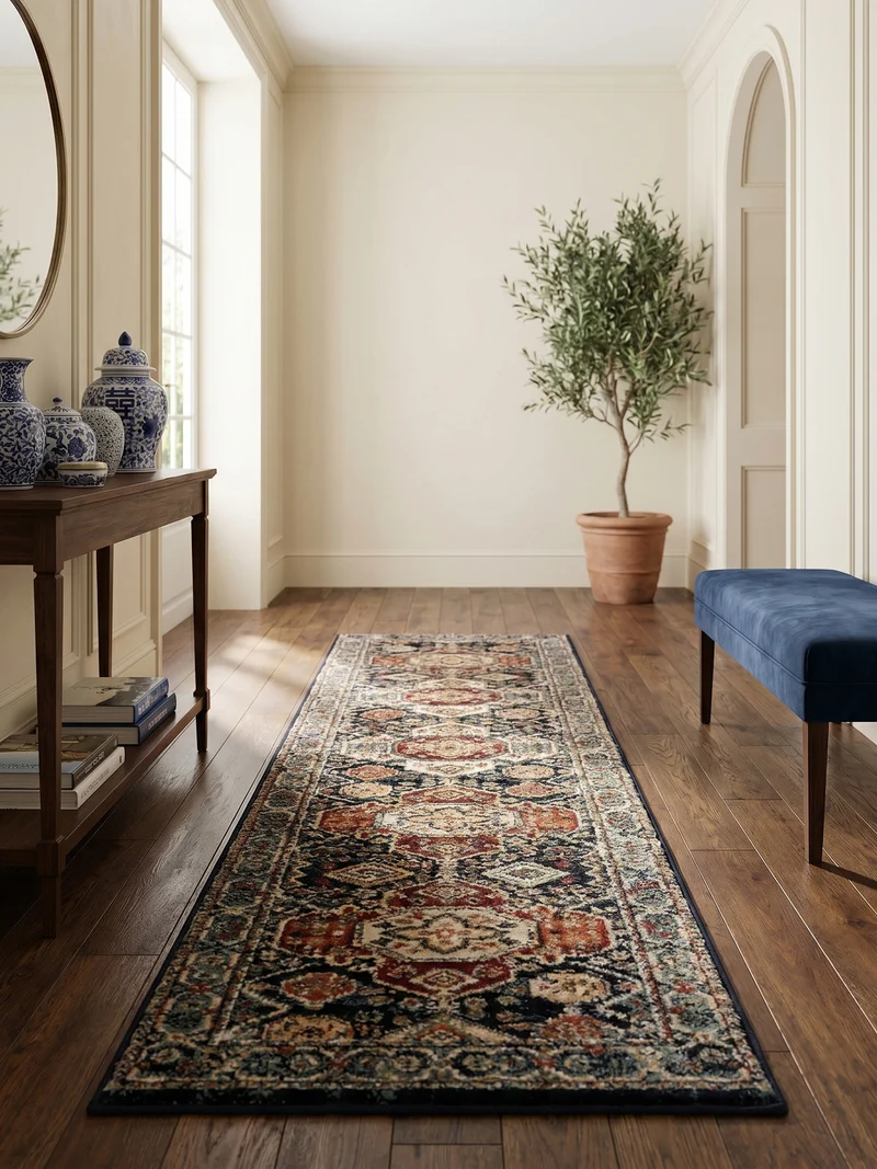 Vintage-Teppich geometrisch · Polypropylen · 12 mm Flor
