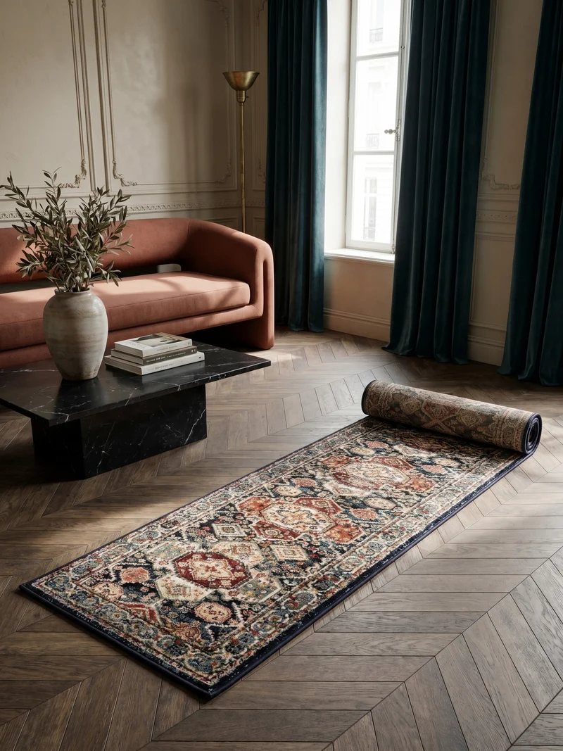 Vintage-Teppich geometrisch · Polypropylen · 12 mm Flor