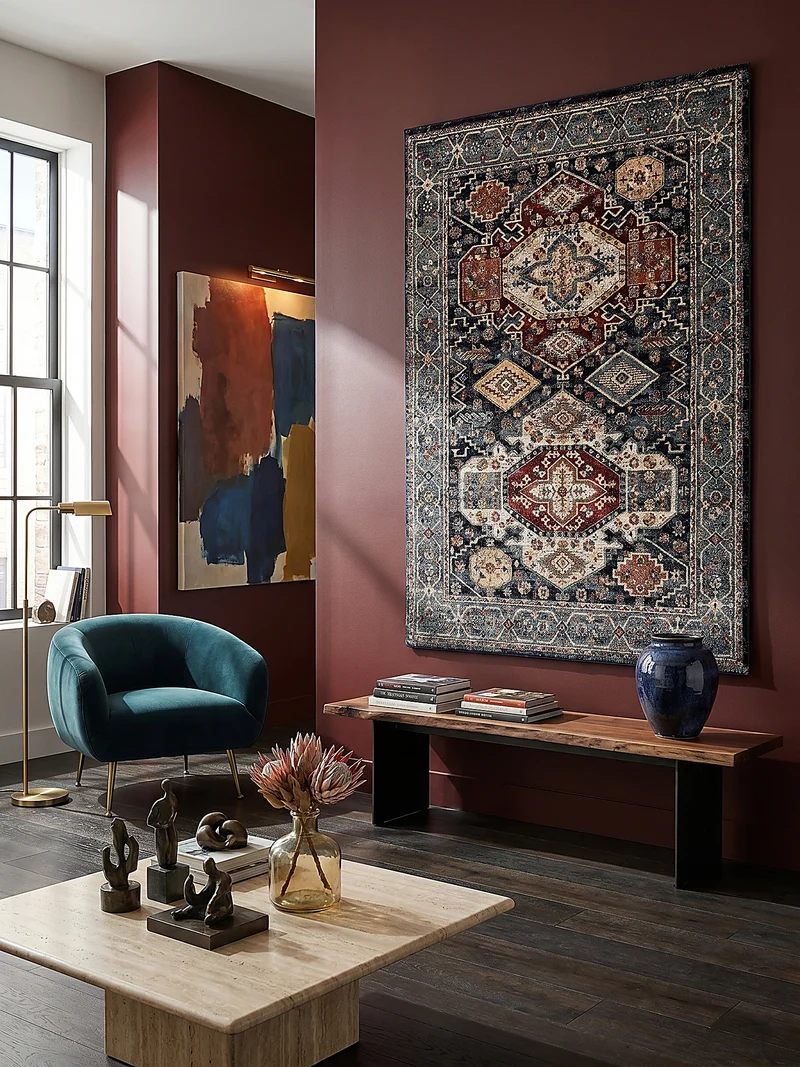 Vintage-Teppich geometrisch · Polypropylen · 12 mm Flor