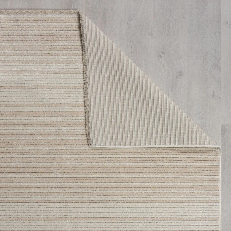 Teppich Modern Gestreift, Kurzflor mit Boho-Quasten