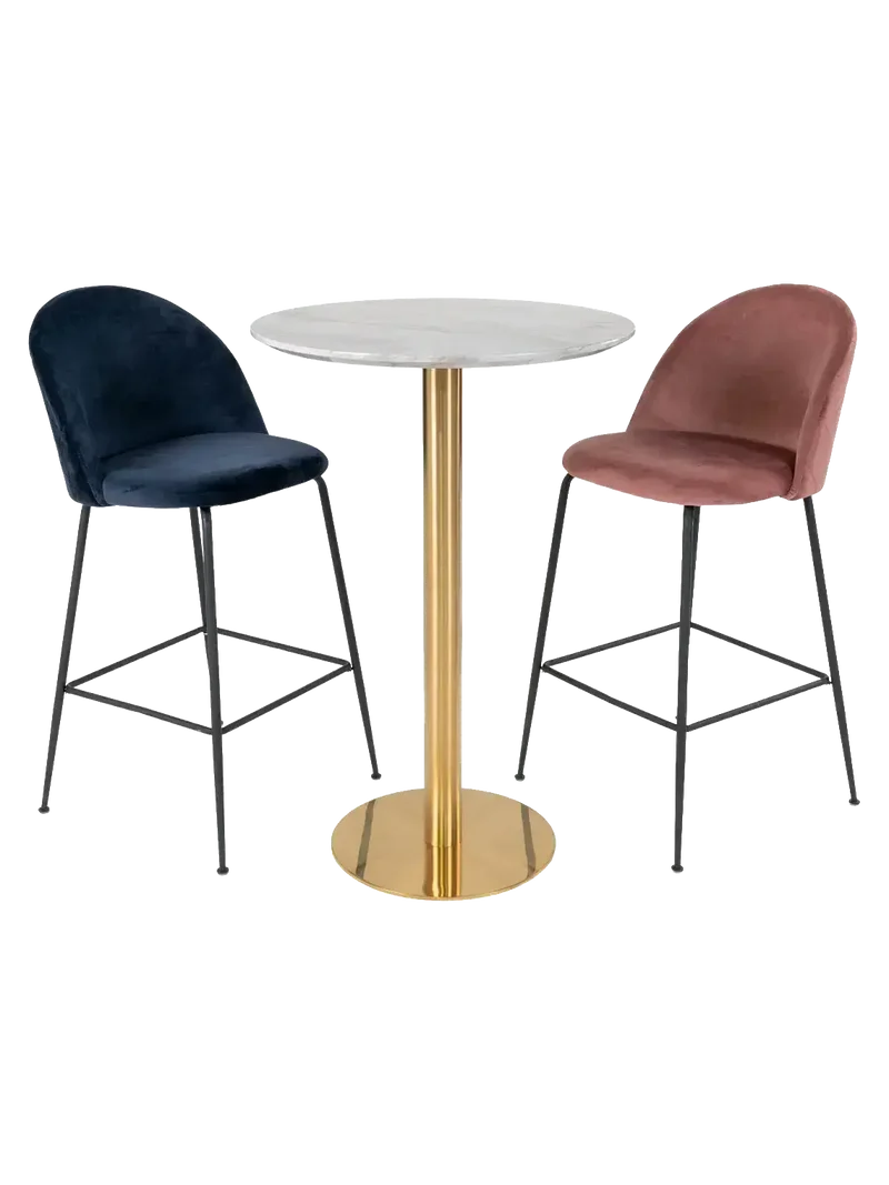 Bolzano Bartisch Marmor-Optik, Gestell in Messing-Optik