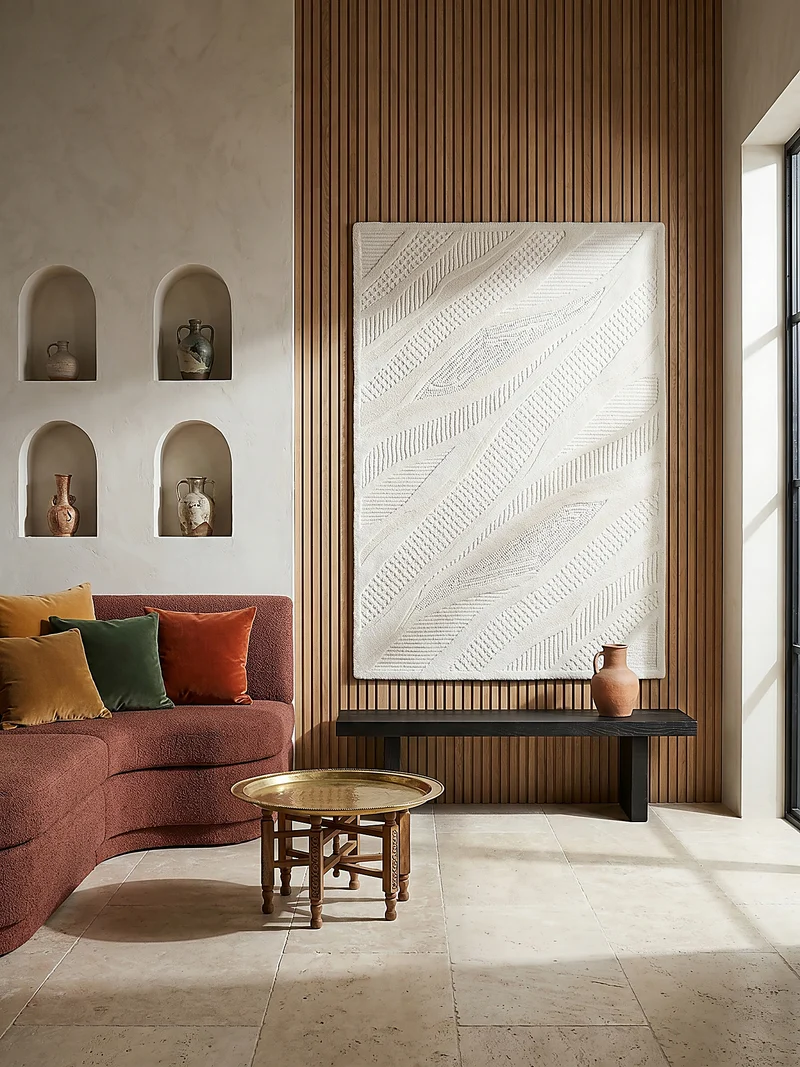 Wollteppich Abstract-Relief · 91 % Wolle · 14 mm Mittelflor