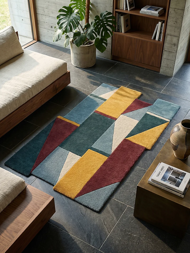 Wollteppich Retroform handgetuftet · 100 % Wolle · 10 mm