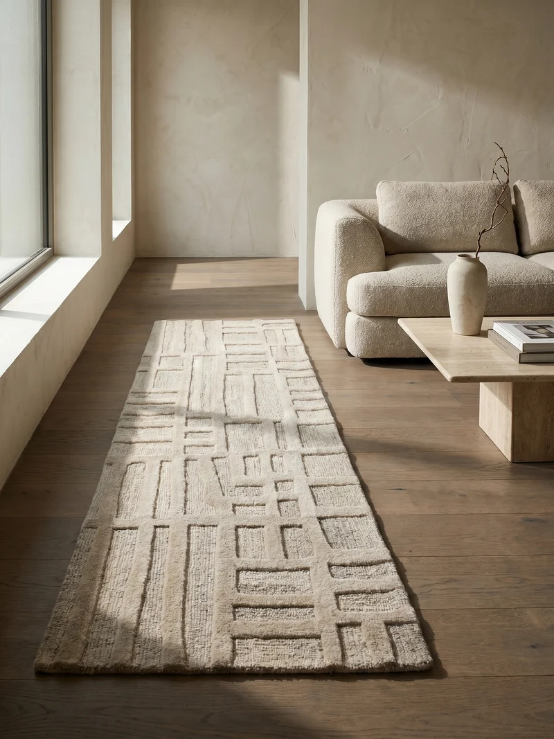 Wollteppich Abstrakt-Muster · 100 % Wolle · 6 mm Kurzflor