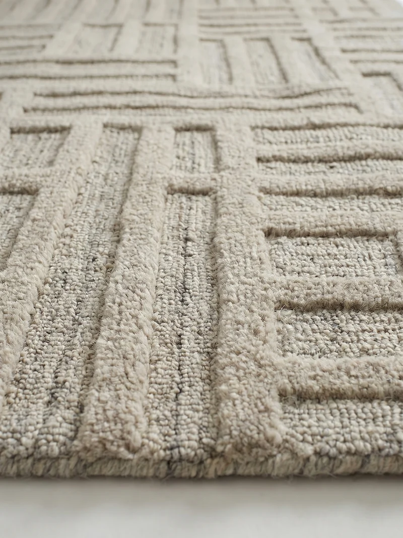Wollteppich Abstrakt-Muster · 100 % Wolle · 6 mm Kurzflor