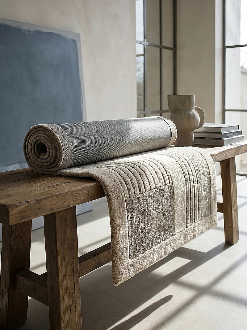 Wollteppich Naturgarn-Muster · 100 % Wolle · 6 mm Kurzflor