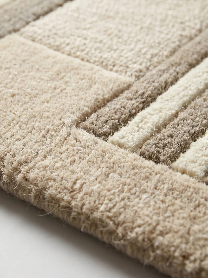 Wollteppich Naturgarn-Muster · 100 % Wolle · 6 mm Kurzflor