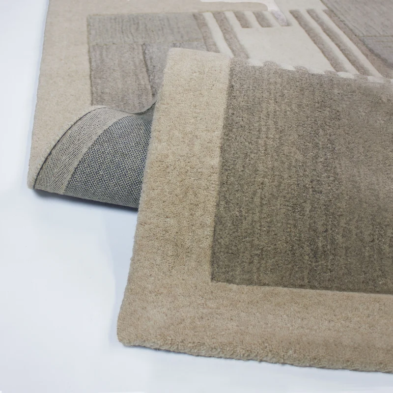 Wollteppich Naturgarn-Muster · 100 % Wolle · 6 mm Kurzflor