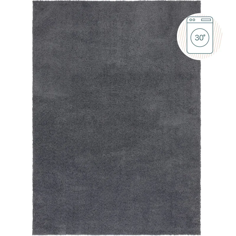 Hochflor Teppich waschbar Flauschig Unifarben, Wohnzimmer