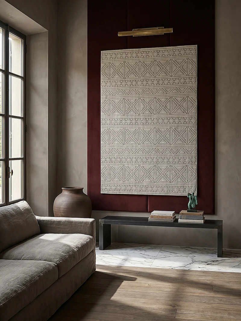 Waschbarer Teppich Ethno Geometrisch, Wohnzimmer schmutzabweisend