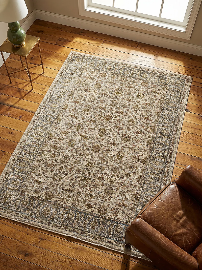 Orientteppich Vintage Blumen-Muster, Wohnzimmer