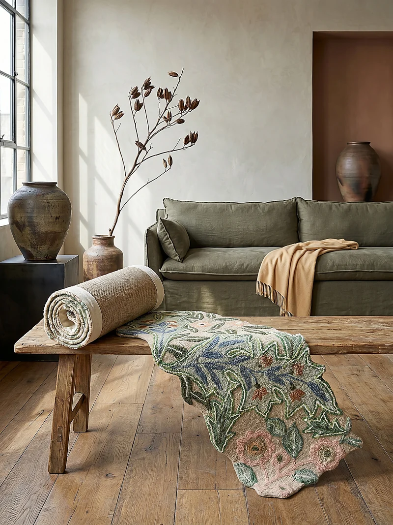 Wollteppich Shaped Botanisch Floral, Wohnzimmer