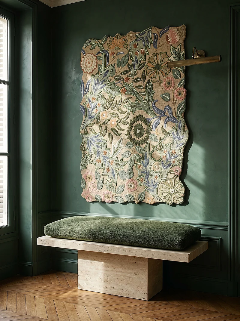 Wollteppich Shaped Botanisch Floral, Wohnzimmer