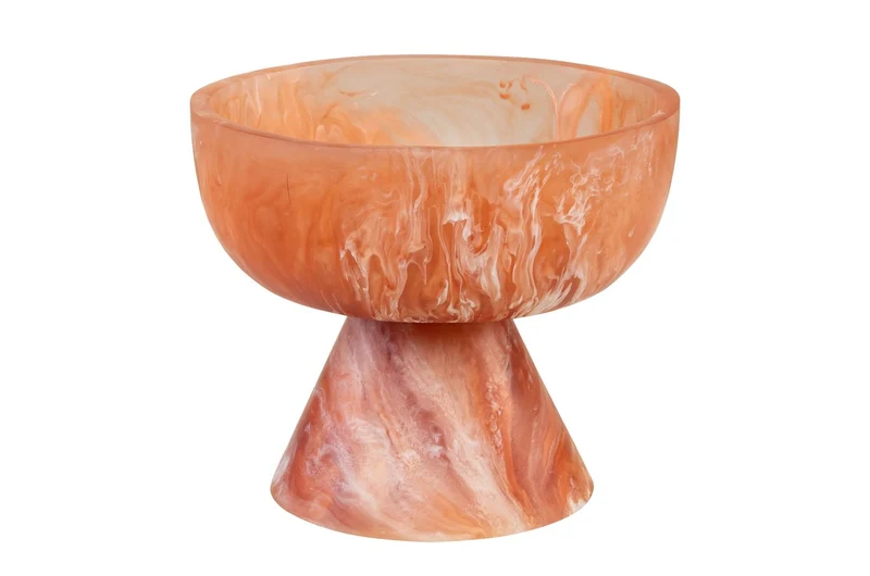 Casa Padrino Luxus Schale Beige / Weinrot Ø 16 x H. 13,5 cm - Kleine Deko Schale aus transluzentem Kunstharz in Rubinrot und Creme - Luxus Deko Accessoires