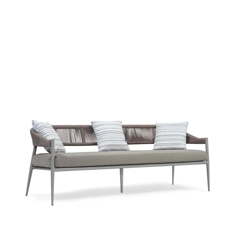 Sancrea Akdeniz 567- Three Seater Rope- Back Aluminium Sofa
